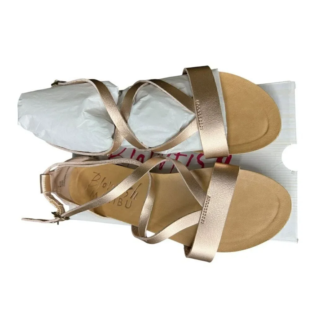 NEW Blowfish Malibu Kids Gorgeous-K Pearl Rose Gold Dyecut Sandals 4